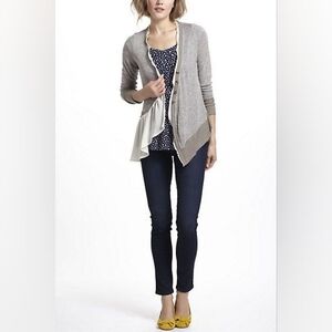 { Anthropologie } Askew Assymetrical Cardigan Meadow Rue Whimsy